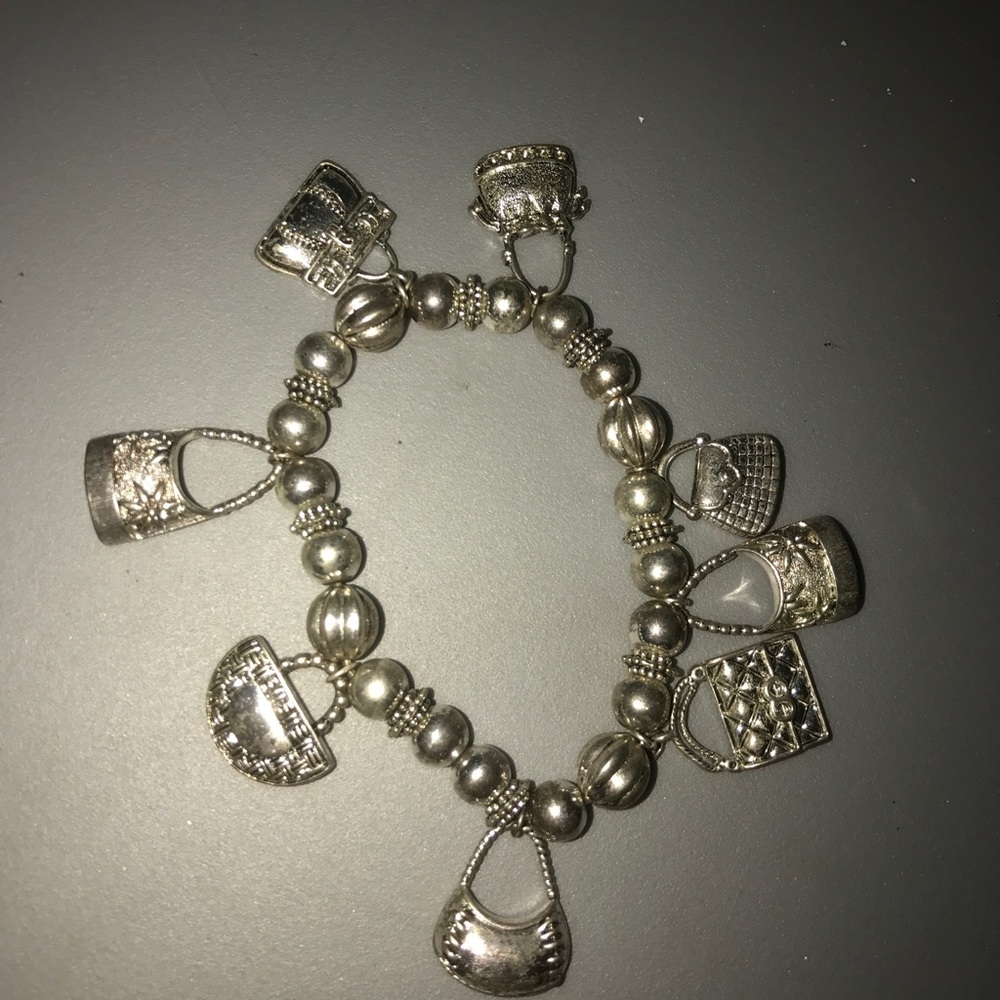 Shopping bag charm bracelet