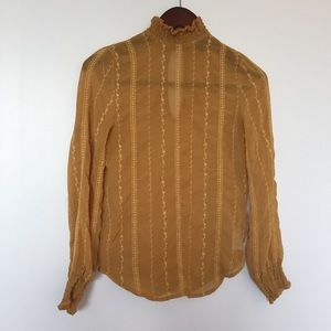 Topsham mustard long sleeve blouses
