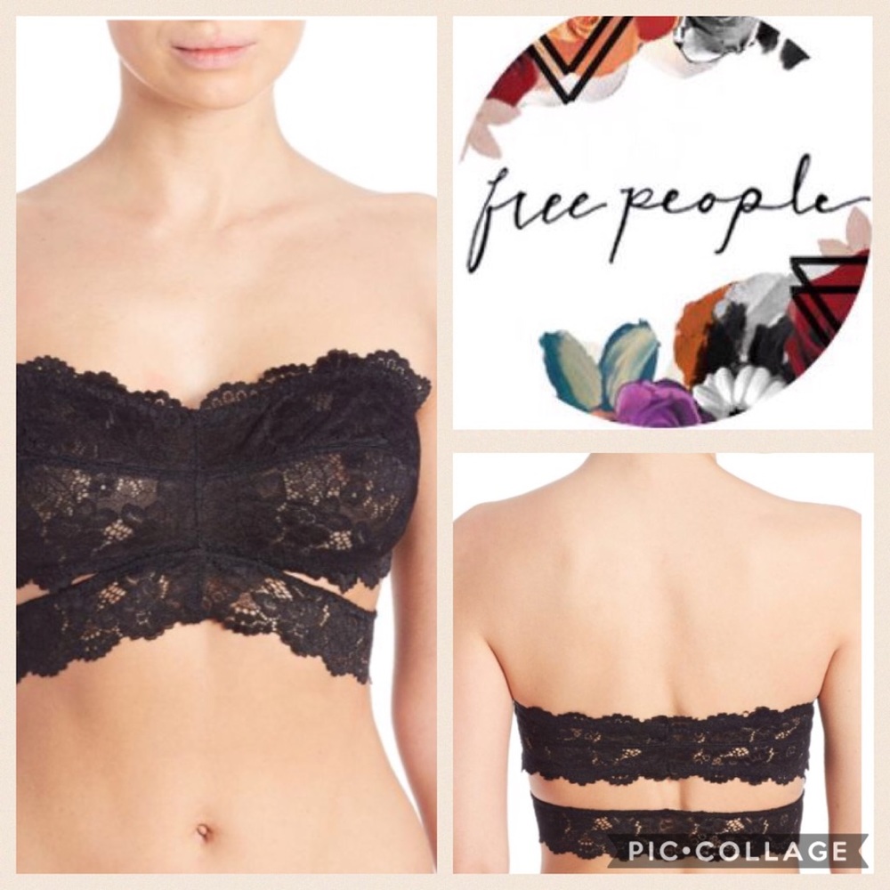 Free People Deep in the Dark Lace Bandeau {Blk} S