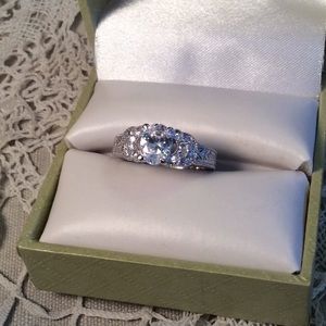 Sterling Cocktail Engagement Style Ring Sz7