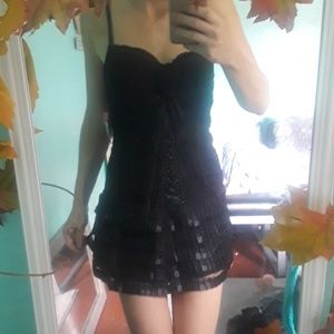corset lace satin dress