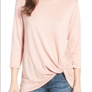 Bobeau Lightweight Twist Hem Top NWT XS