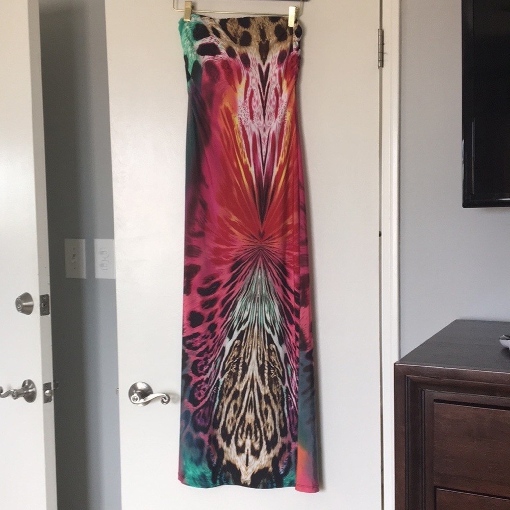 Multicolor strapless dress