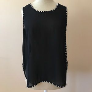 Ya Los Angeles Black Sheer Top with Stud Detail