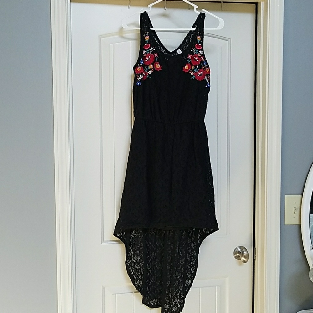 Black high-low dress