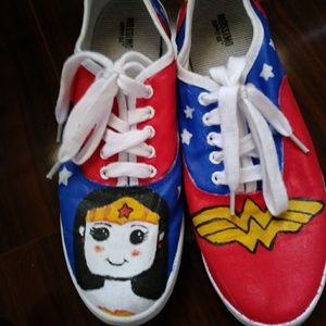 Hand painted wonder woman shoes