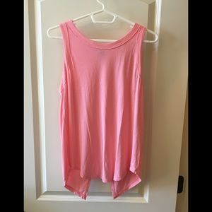 Bright pink tank top!