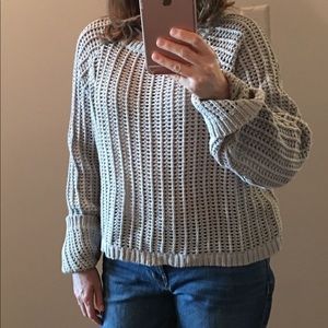 Gorgeous tan/green loose knit top
