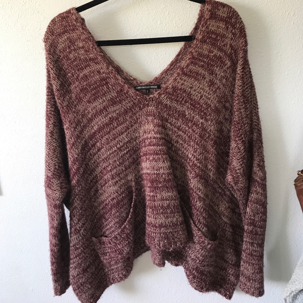 Low vneck cozy sweater