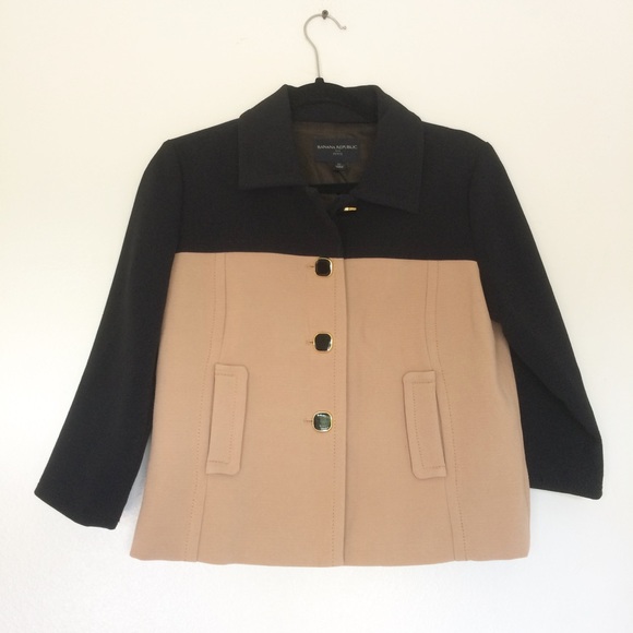 Banana Republic Jackets & Blazers - Banana Republic Two Tone Camel Tan Black Jacket