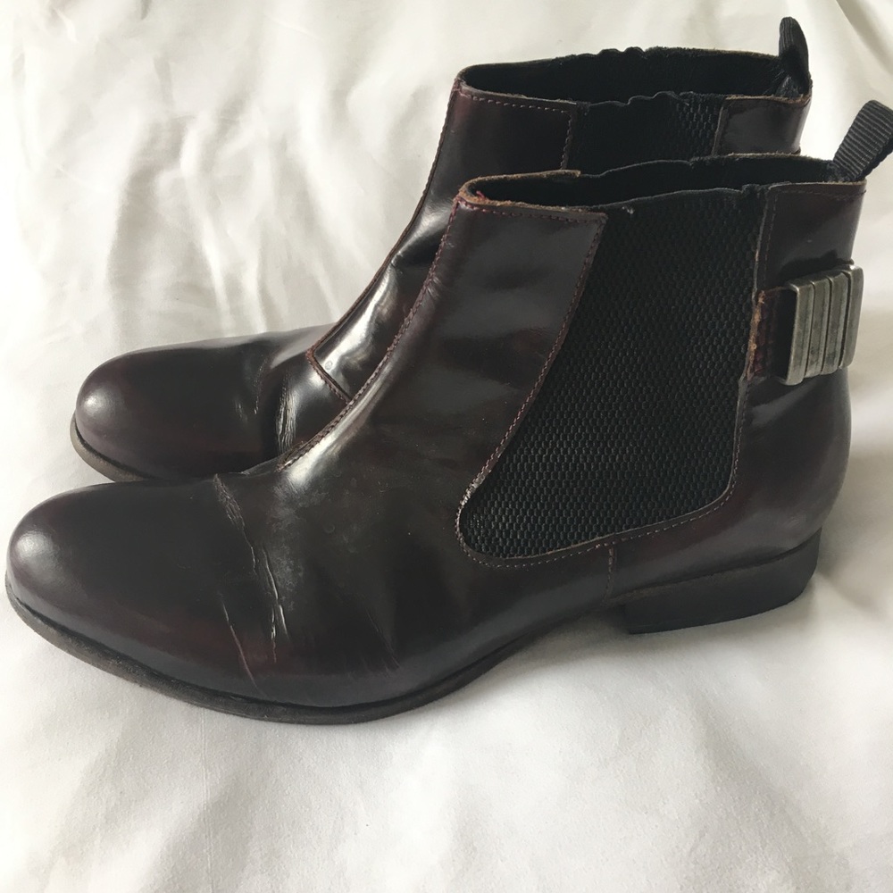 Free People maroon-colored ankle boots