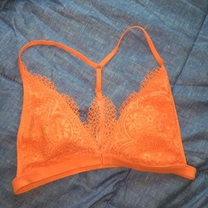 Neon orange bralette from Victoria's Secret.