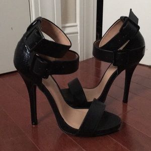 Black Buckle Heels