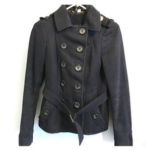 H&M navy blue peacoat.