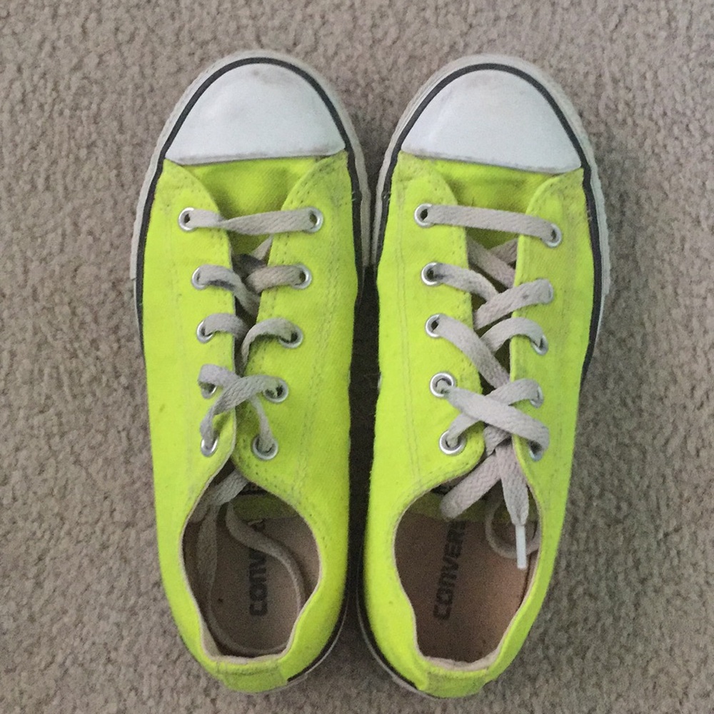 Bright neon yellow converse
