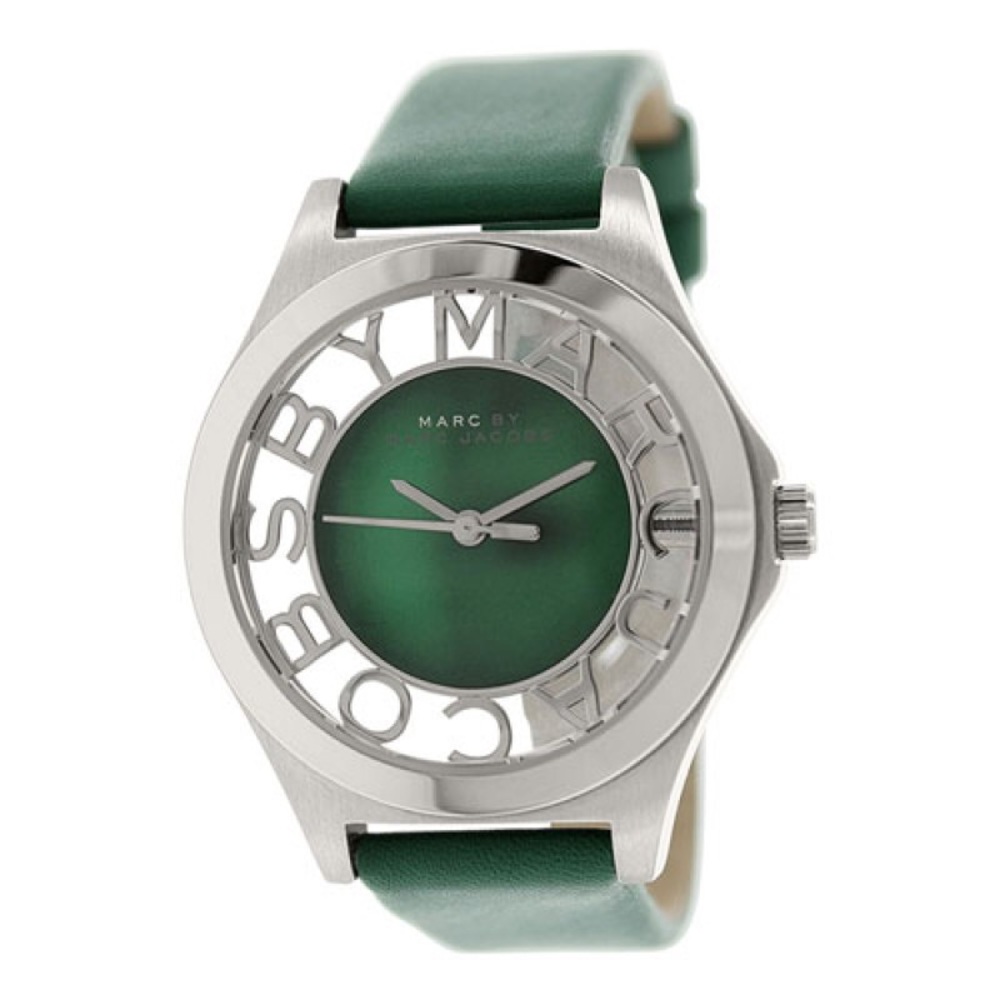 ❇️ Marc Jacobs Henry Skeleton Green Leather Watch