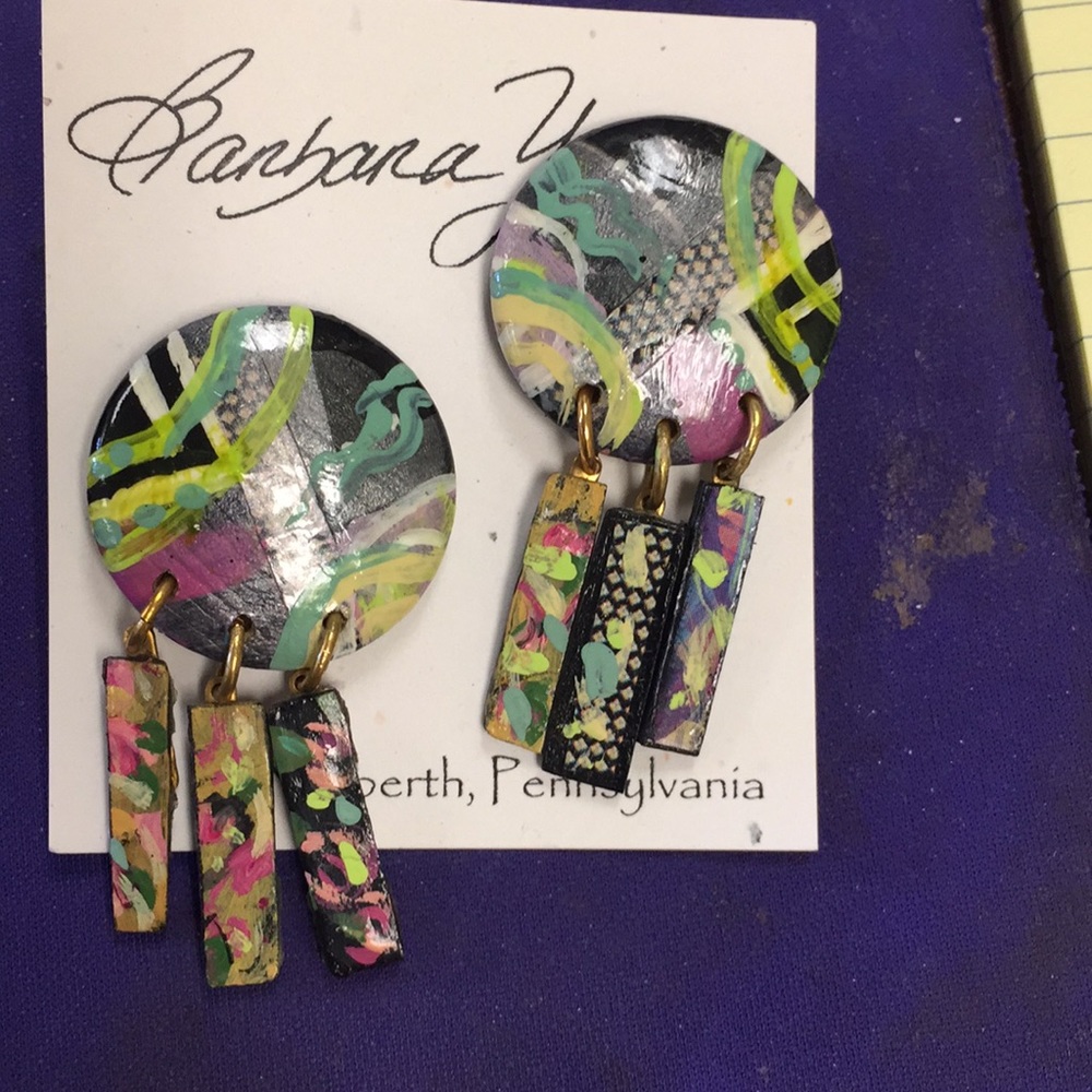 Earrings hand made/painted very light...boutique