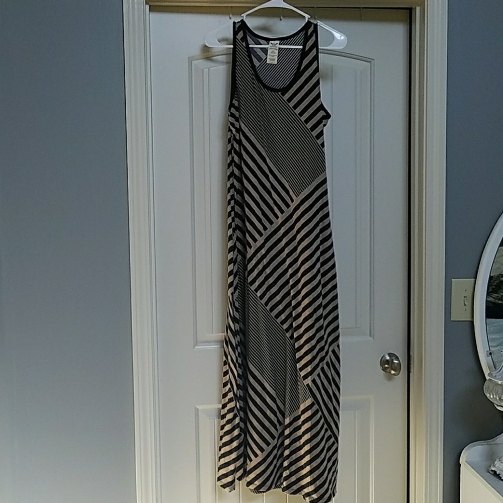 Tan and black maxi dress