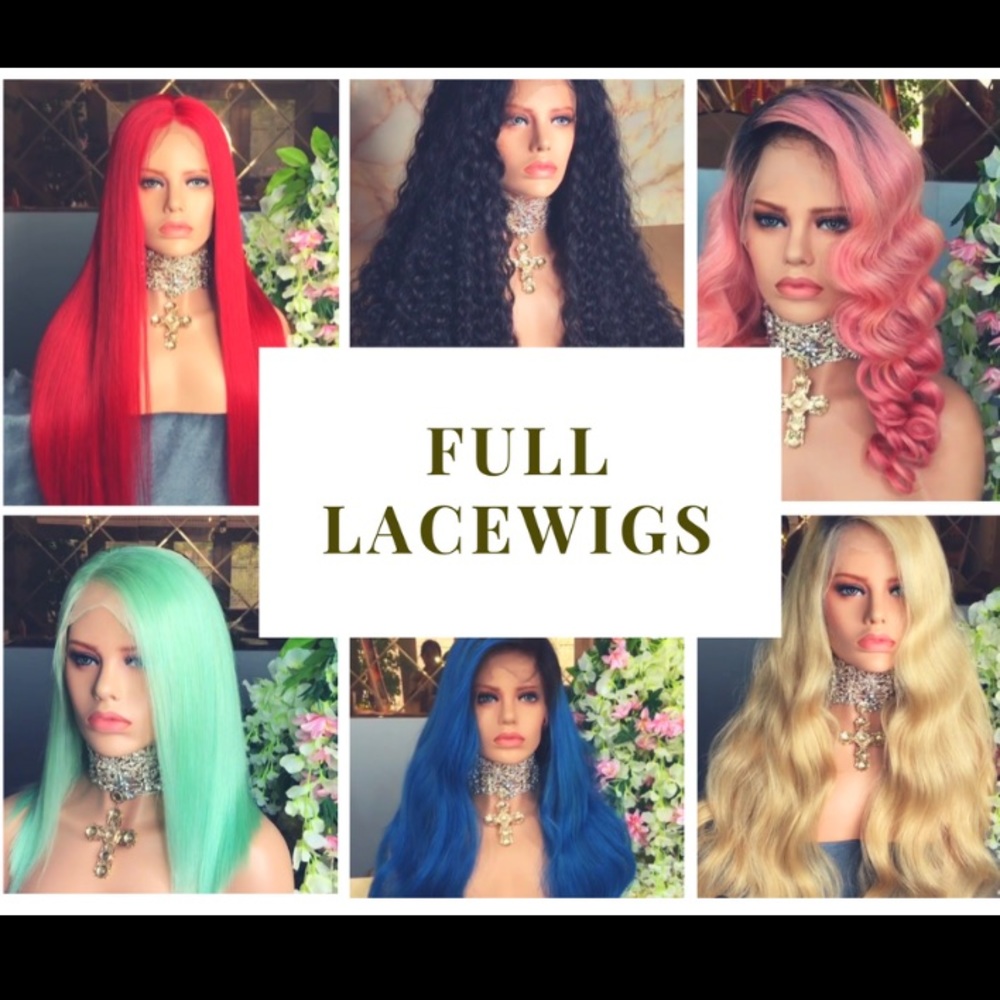 Full lace wigs available .