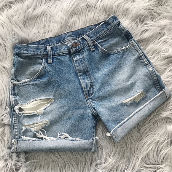 Vintage Pants - VINTAGE Rustler Distressed High Waist Shorts