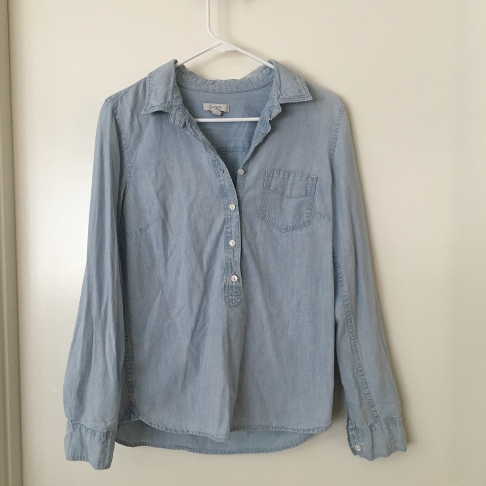 J Crew faded chambray popover