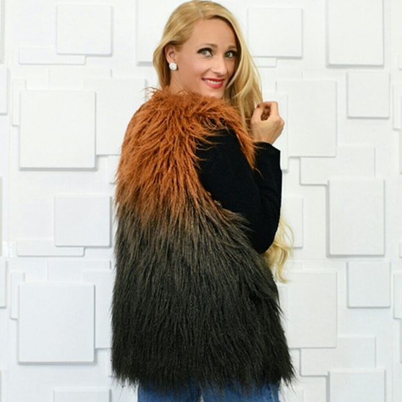 🔴LAST 1🔴 OMBRE FAUX FUR VEST - Picture 4 of 4