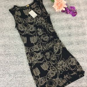 Anthropologie Leifsdottir dress black motif NWT