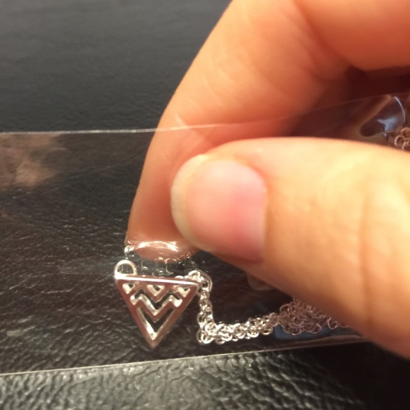 RELISTED NWT Chevron Triangle Necklace - Picture 2 of 2