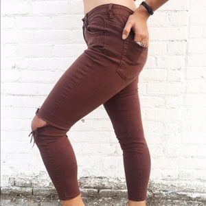 Plum Denim Pants