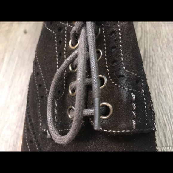 Paul Smith Derby dark brown suede shoes.
