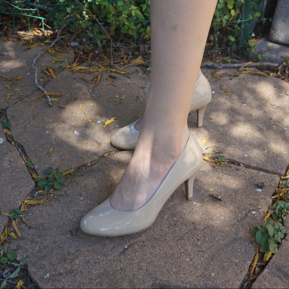 Nude Patent Heels