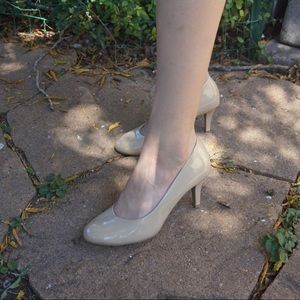 Nude Patent Heels