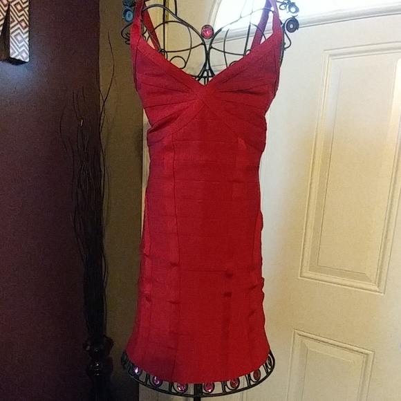 bebe Dresses & Skirts - NWOT Bebe Cherry Red Bandage Dress sz Med