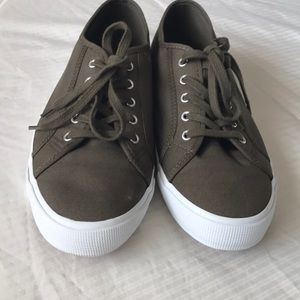 Olive Green Canvas Sneakers