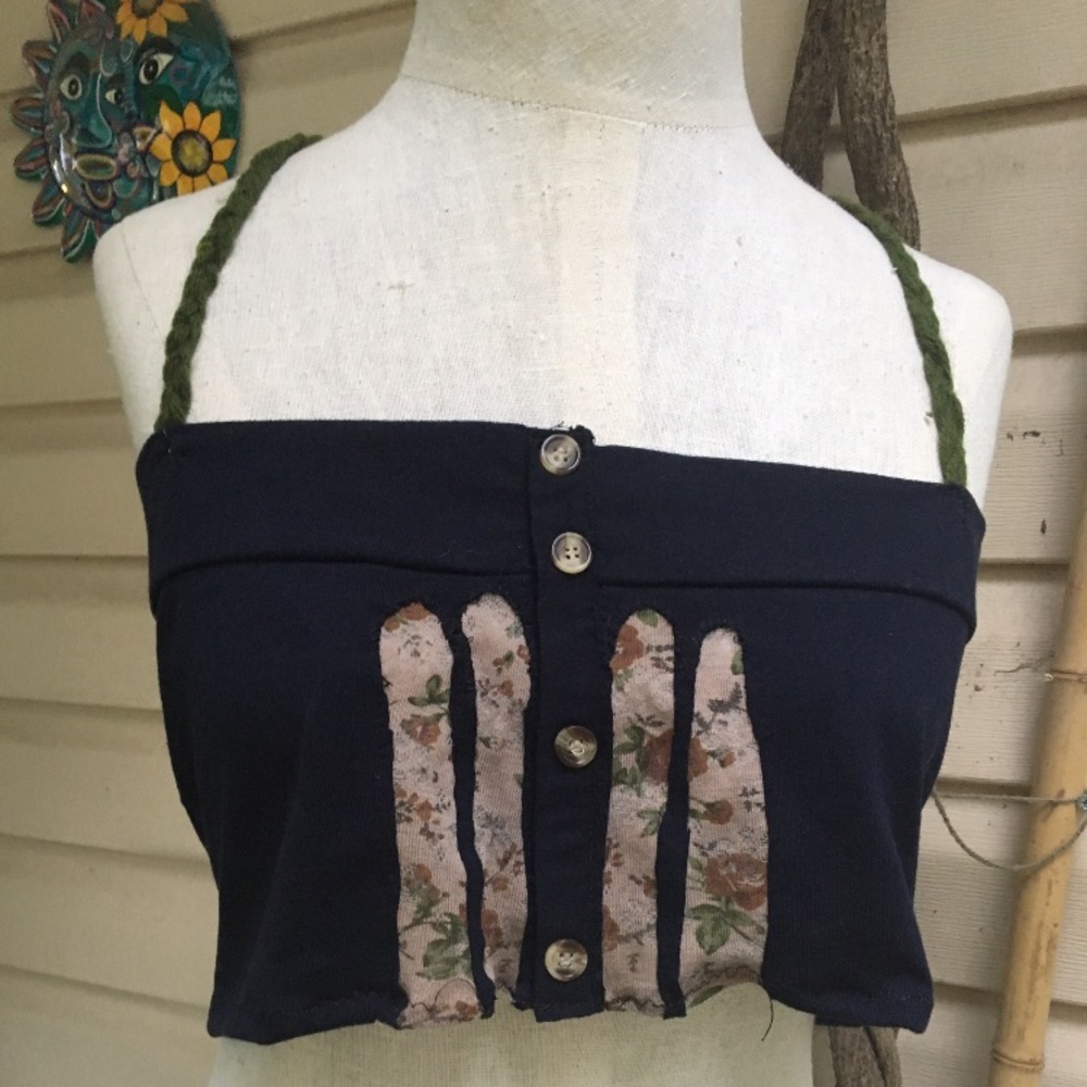 Upcycled crossback halter