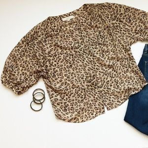 ANN TAYLOR LOFT leopard print shirt