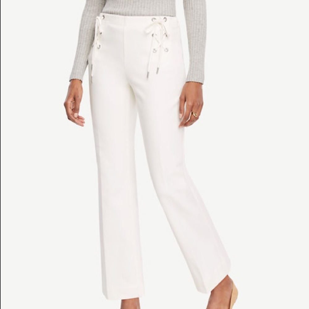 Ann Taylor lace up pants.