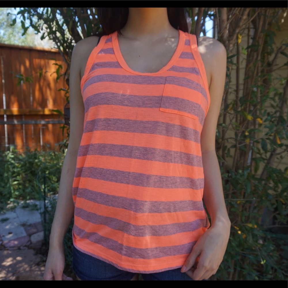 Neon Orange & Grey Tank | M