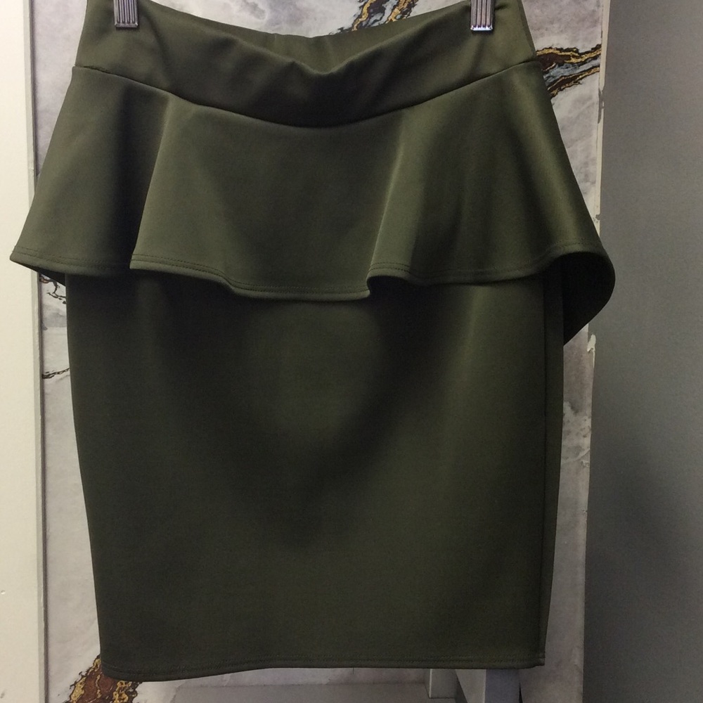 Ambit Green Peplum Skirt