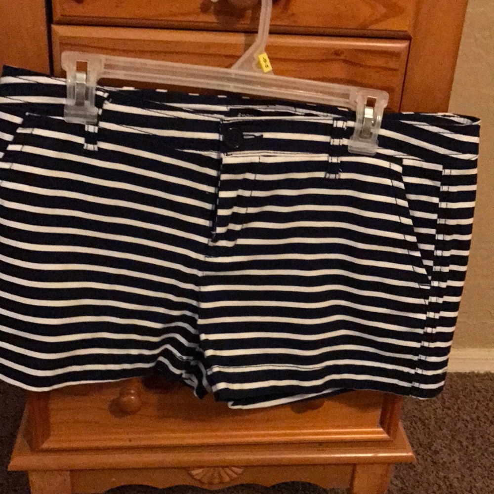 Navy blue and white shorts!!.
