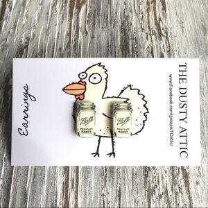 Mason Jars Stud Post Earrings