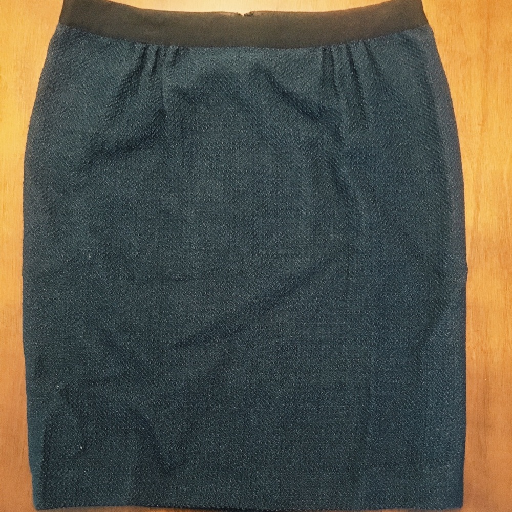 Talbots deep teal tweed /boucle pencil skirt