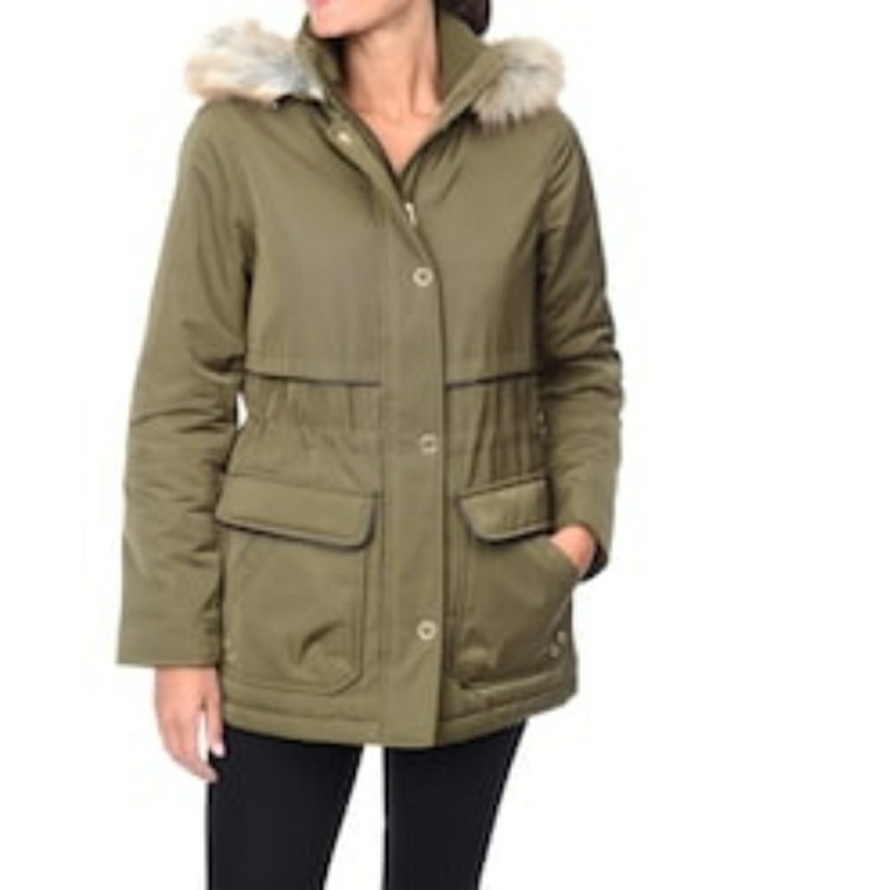 NWT Croft & Barrow Dark Green Hooded Anorak Parka