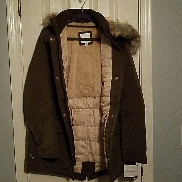 NWT Croft & Barrow Dark Green Hooded Anorak Parka - Picture 3 of 7