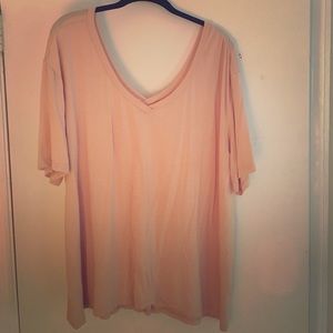 Blush V-neck Piko Shirt