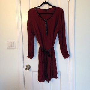 Simply Be Shirt Dress w/Faux Leather Belt
