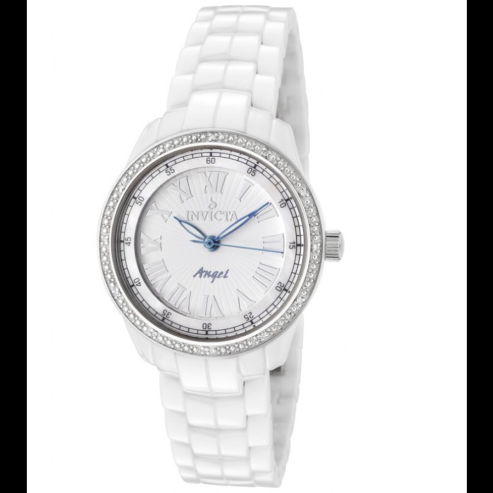 Invicta Ceramic Angel Watch with Diamond Accents