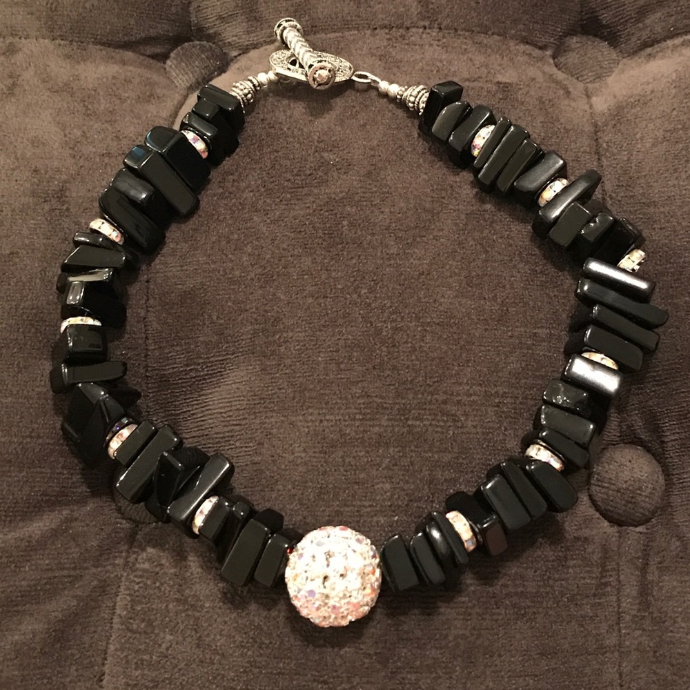 Handmade chunky beaded Swarovski necklace