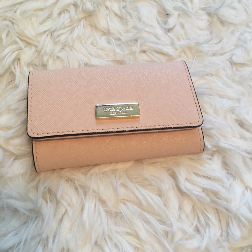 Kate Spade baby pink key chain wallet card holder
