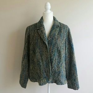 Cato Women Size 16W Multicolored Tweed Blazer